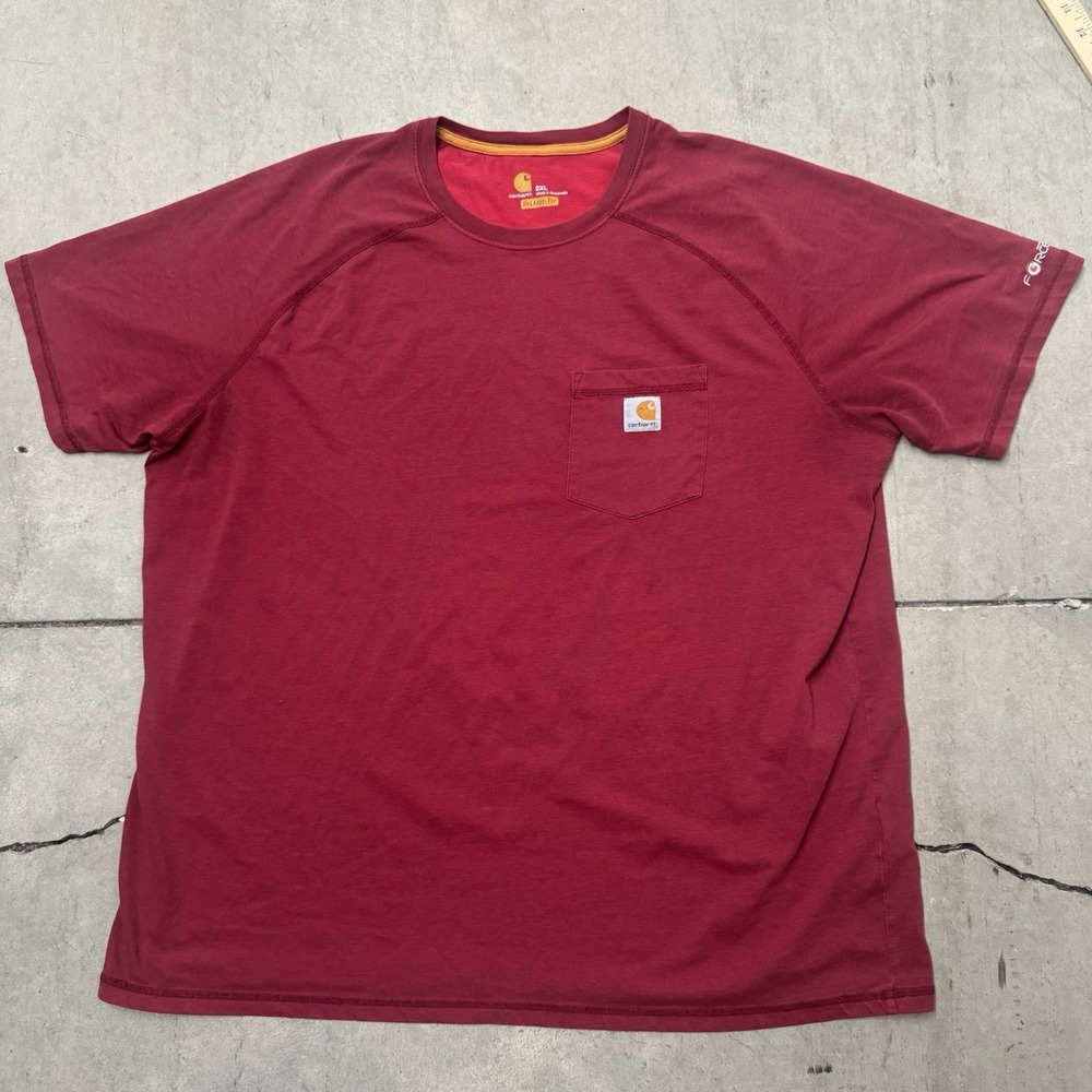 Red Carhartt Relaxed Fit Work Wear Shirt Size 2XL